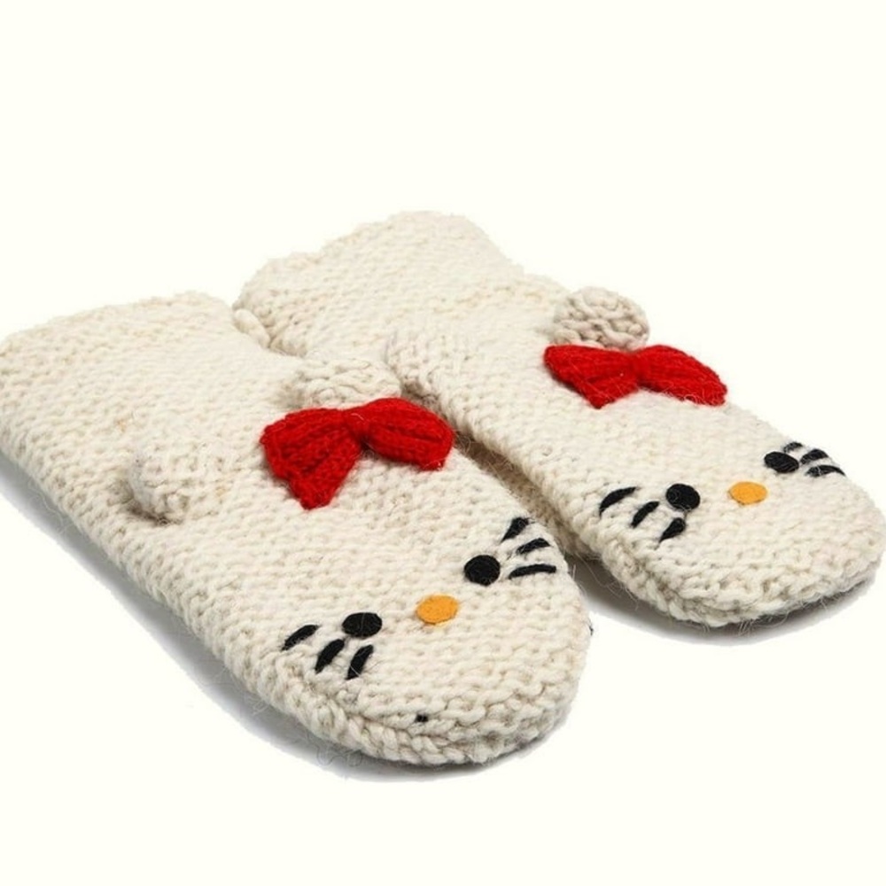 Hello Kitty Sanrio Wool Mittens
